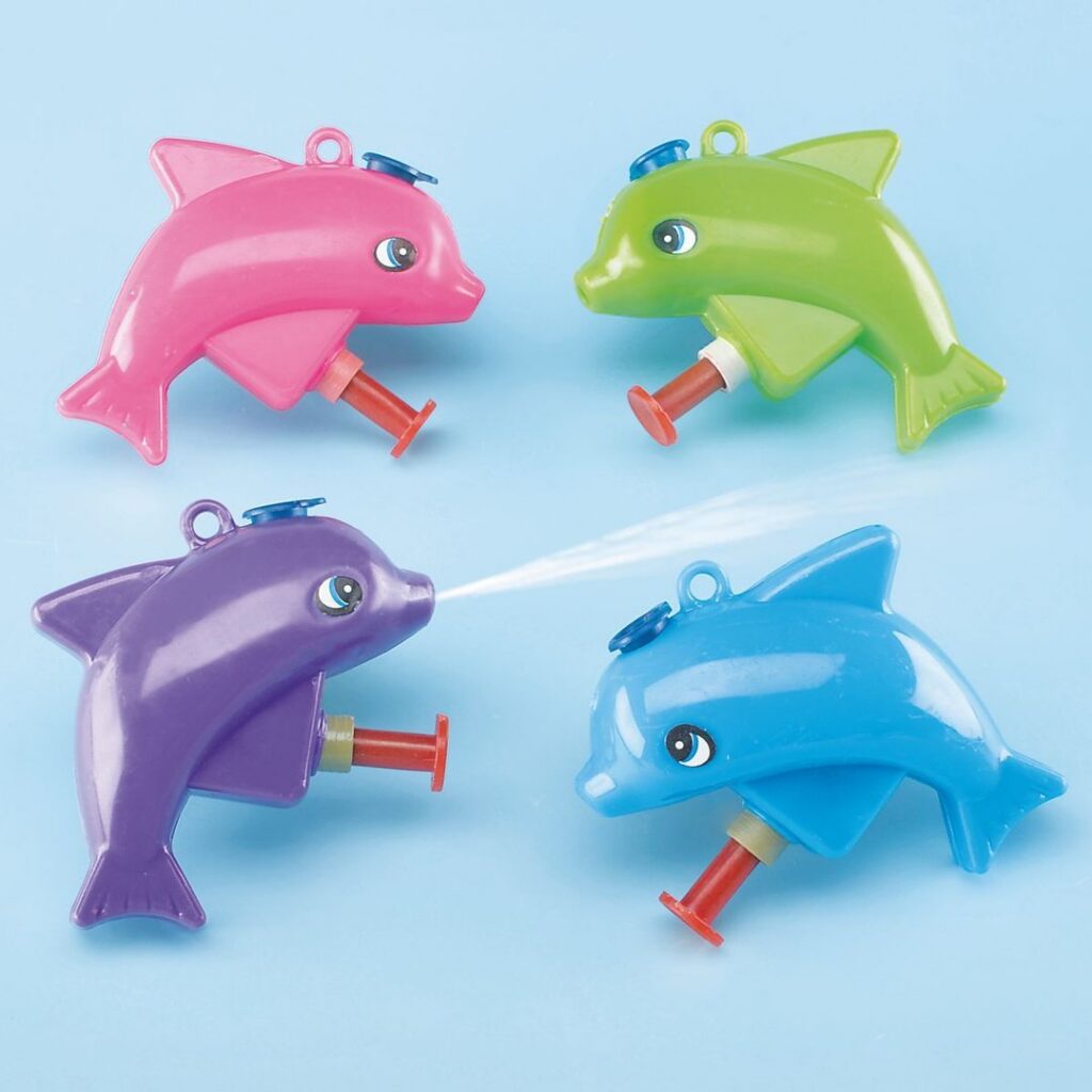 Mini-Wasserpistole Delfin (7 cm), 24 Stück