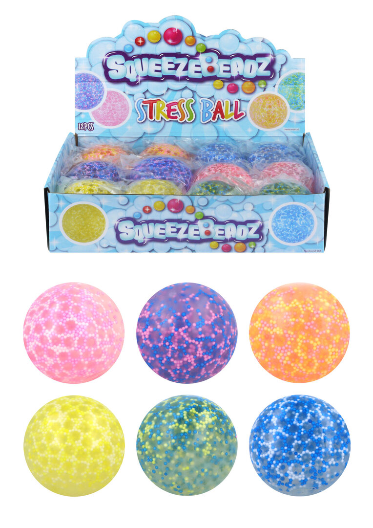 Antistressbälle mit Perlen (70mm), 12 Stück – Bild 2