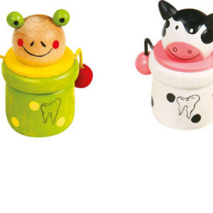 Zahnbehälter Lustige Tiere aus Holz, 24 Stück