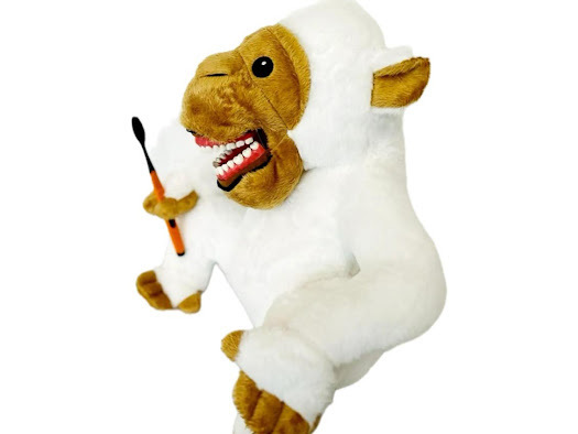 Demopuppe Affe (50cm weiss) m. Gebiss, 1 Stück – Bild 2