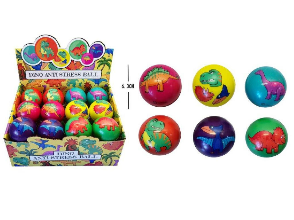 Antistressbälle Dino (60 mm), 24 Stück