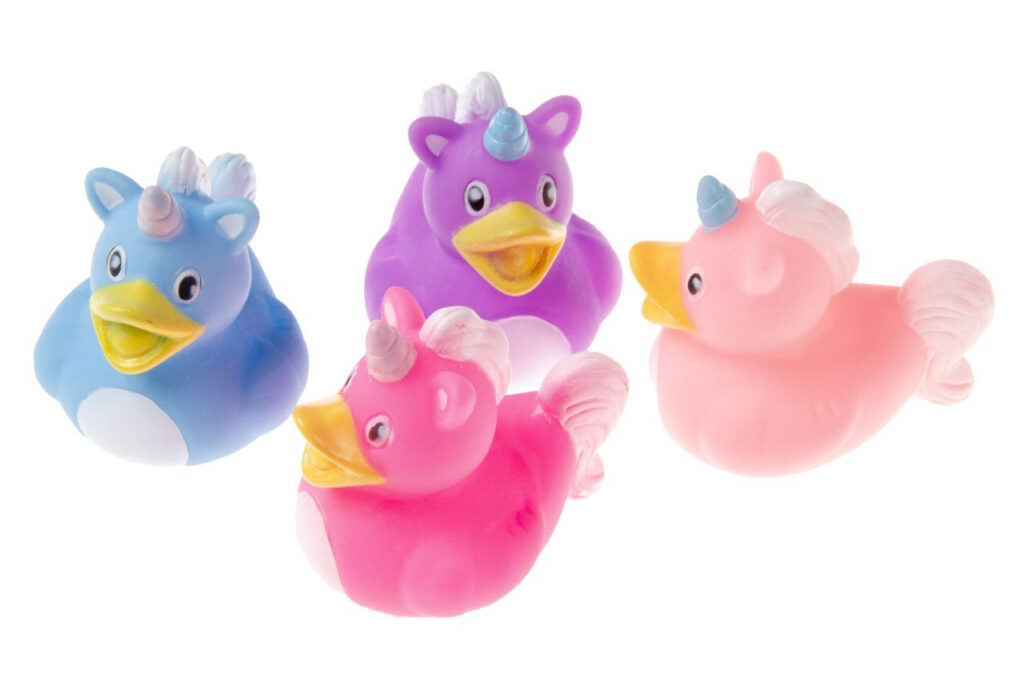 Badeente Einhorn bunt, 24 Stück