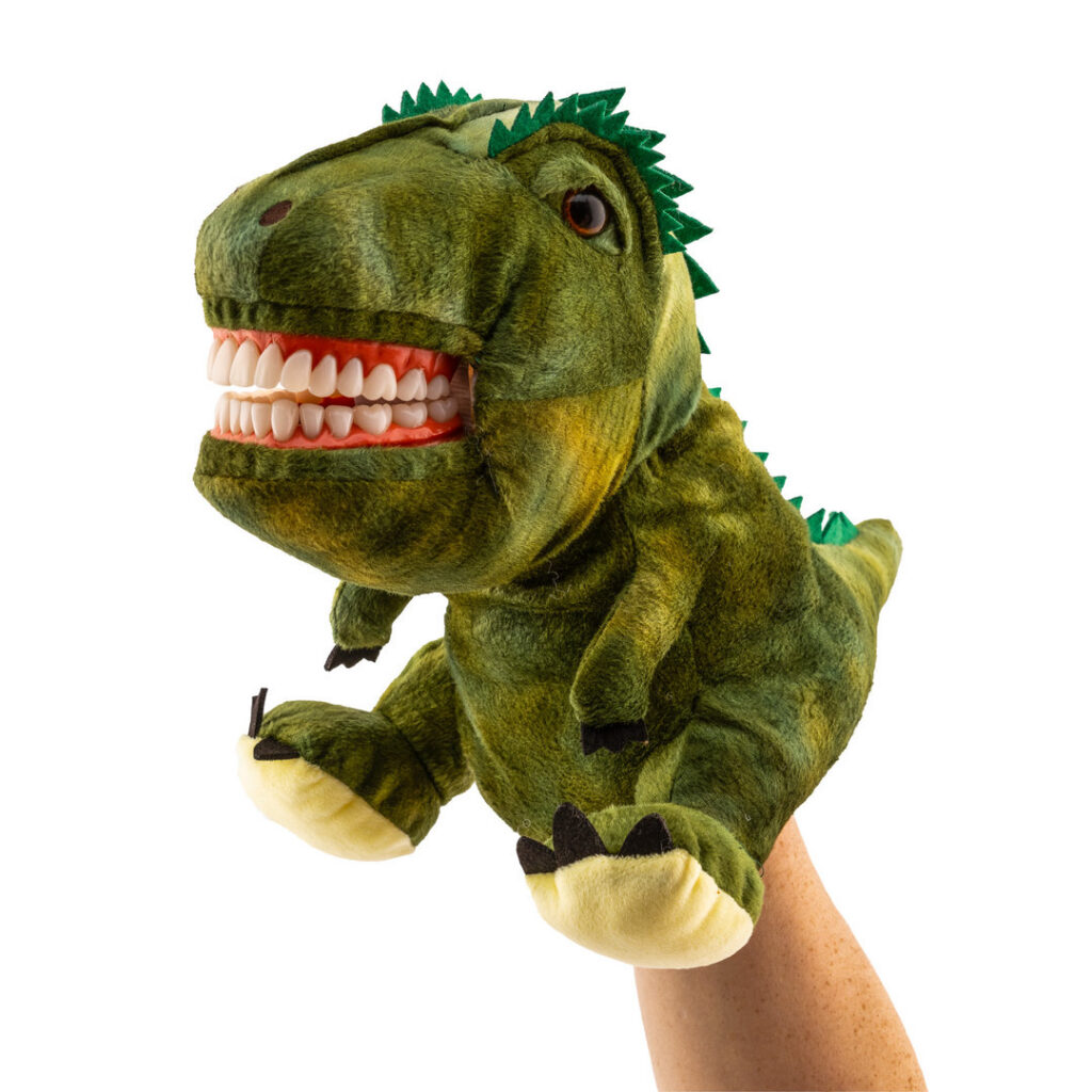 Handpuppe Dino Medium mit Riesenzahnbürste, 1 Stück