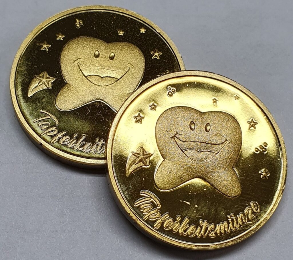 Tapferkeitsmünze Happy Zahn, 30 Stück