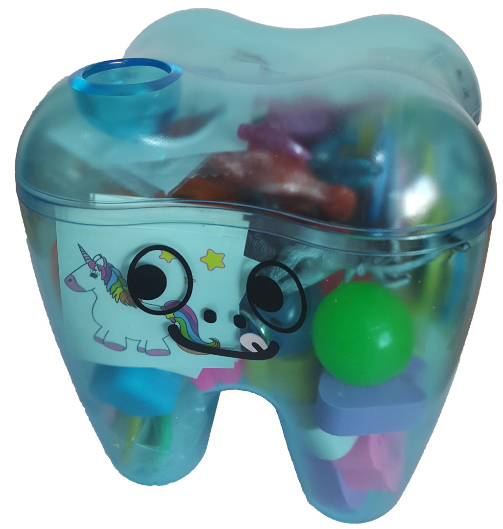 Zahnbehälter Blau gefüllt, 70 Stück – Bild 2