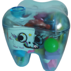 Zahnbehälter Blau gefüllt, 70 Stück