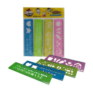 Lineale mit Schablone (16 cm), 48 Stück