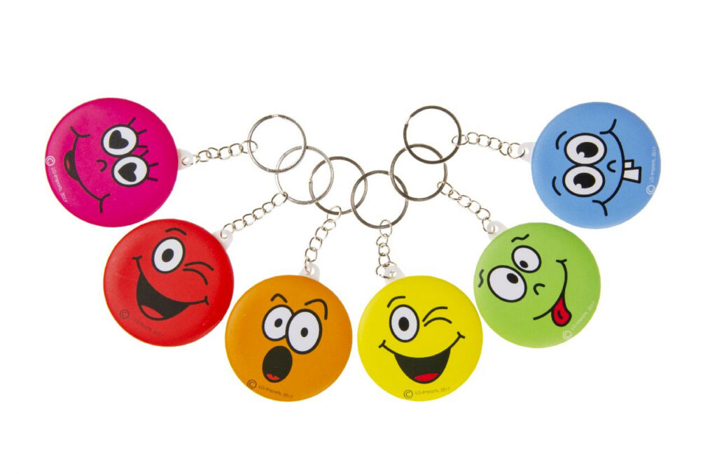 Keychain laughing face with mirrow