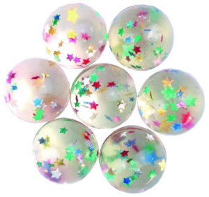 Springbälle Glitzersterne (33mm), 50 Stück