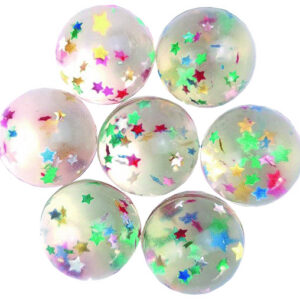 Springbälle Glitzersterne (33mm), 50 Stück