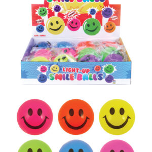 Springbälle Smile mit Licht (50mm), 12 Stück -Sonderpreis-