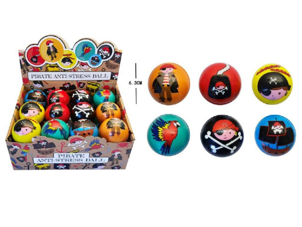Antistressbälle Pirat (60 mm), 24 Stück