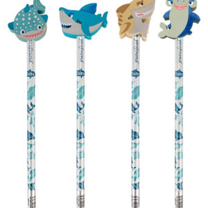 Bleistifte mit Hai Radiertop, 24 Stück