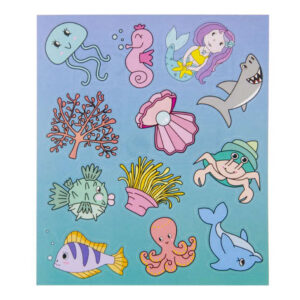Stickerblatt Meerestiere, 100 Stück