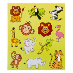 Stickerblatt Wilde Tiere, 100 Stück