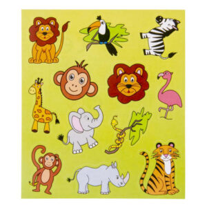 Stickerblatt Wilde Tiere, 100 Stück