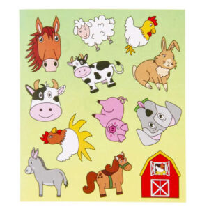 Stickerblatt Bauernhoftiere, 100 Stück