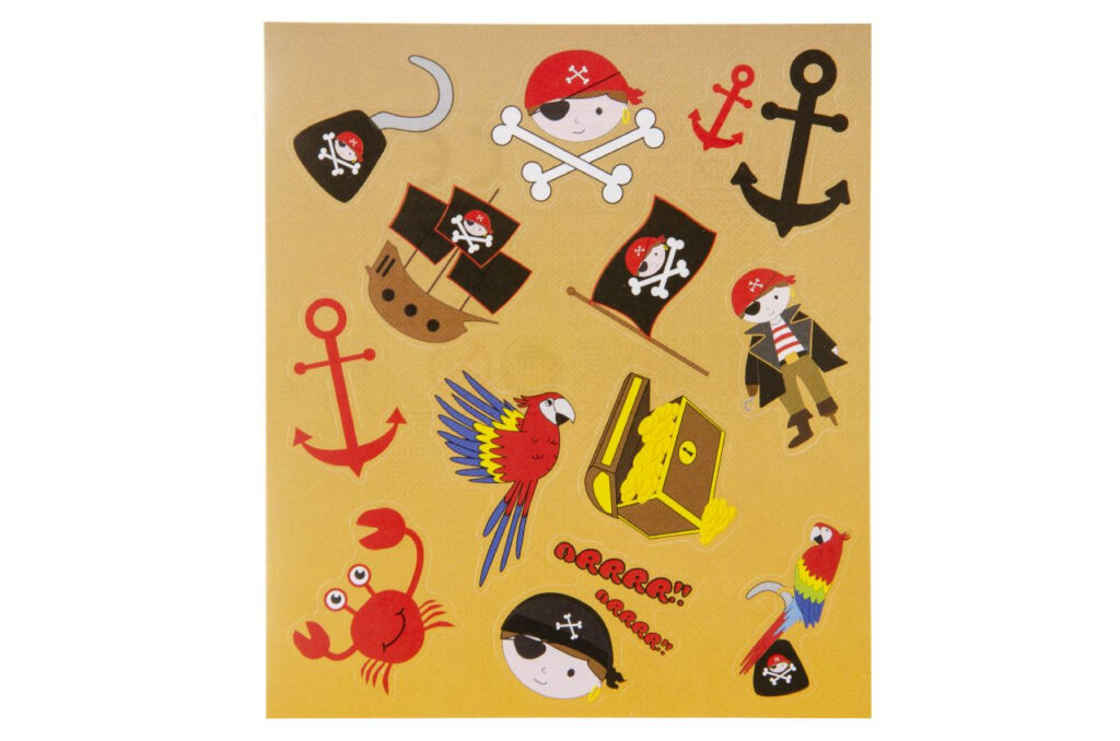 Stickerblatt Pirat, 100 Stück