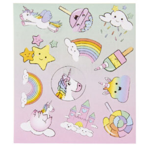 Stickerblatt Einhorn, 100 Stück