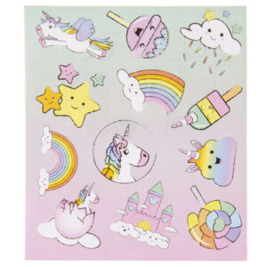 Stickerblatt Einhorn, 100 Stück