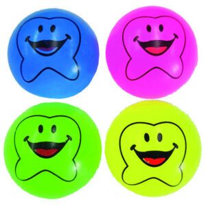 Springbälle Happy Zahn (33mm), 50 Stück