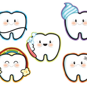 Sticker Happy Zahn Emoji, 200 Stück