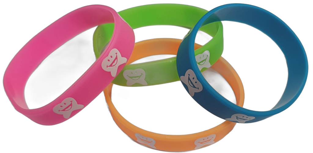 Armband Silikon Zahn, 48 Stück