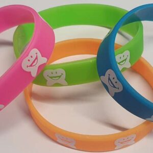 Armband Silikon Zahn, 48 Stück