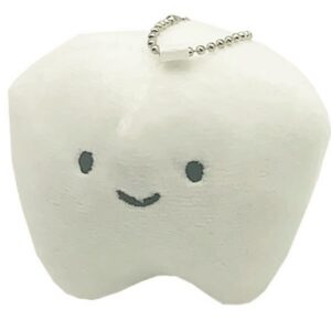 Schlüsselanhänger Plüschzahn 10cm, 12 Stück