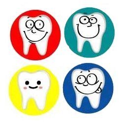 Zahn Sticker, 144 Stück -Sonderpreis-